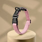 Pink Suede Dog Collar with Black Leather