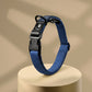 Dark Blue Suede Dog Collar with Black Leather