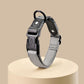 Grey Suede Dog Collar with Black Leather