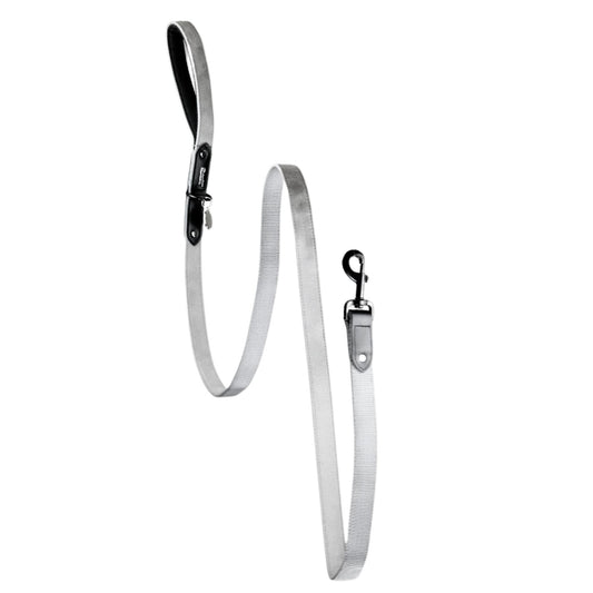 Grey Suede Dog Leash with Black Leather