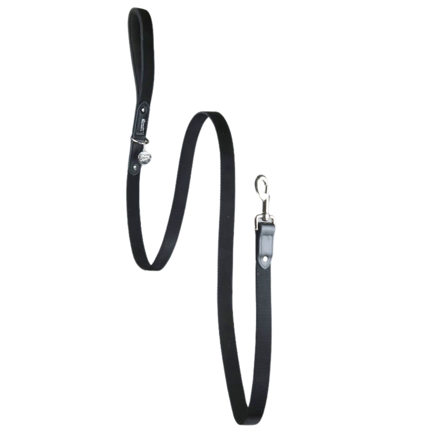 Black Suede Dog Leash with Black Leather