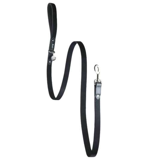 Black Suede Dog Leash with Black Leather