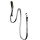 Grey Velvet Dog Leash with Black Leather