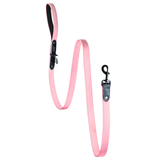 Light Pink Suede Dog Leash with Black Leather