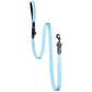 Light Blue Velvet Dog Leash with Black Leather