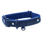 Dark Blue Suede Dog Collar with Black Leather