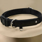 Black Suede Dog Collar with Black Leather